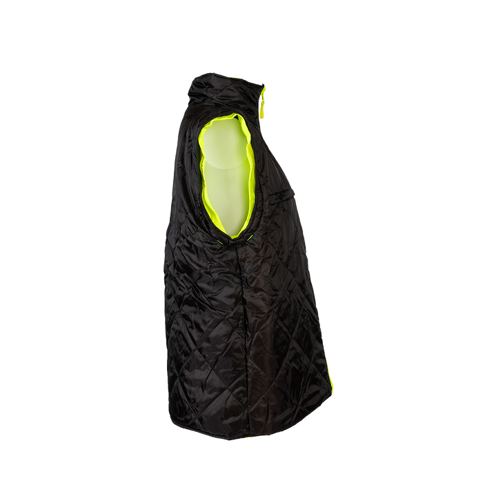 LBRVQJV-C3 ANSI Class 3 Lime/Black Reversible Waterproof 4-in-1 Quilted Thermal Jacket with Detachable Sleeves