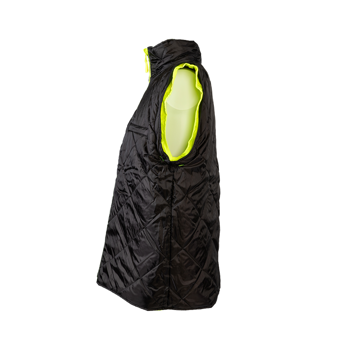 LBRVQJV-C3 ANSI Class 3 Lime/Black Reversible Waterproof 4-in-1 Quilted Thermal Jacket with Detachable Sleeves