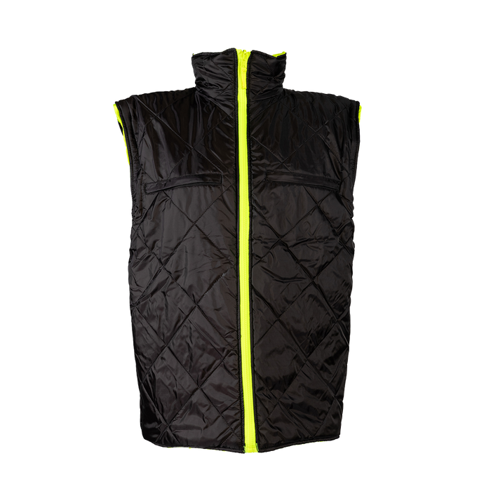 LBRVQJV-C3 ANSI Class 3 Lime/Black Reversible Waterproof 4-in-1 Quilted Thermal Jacket with Detachable Sleeves