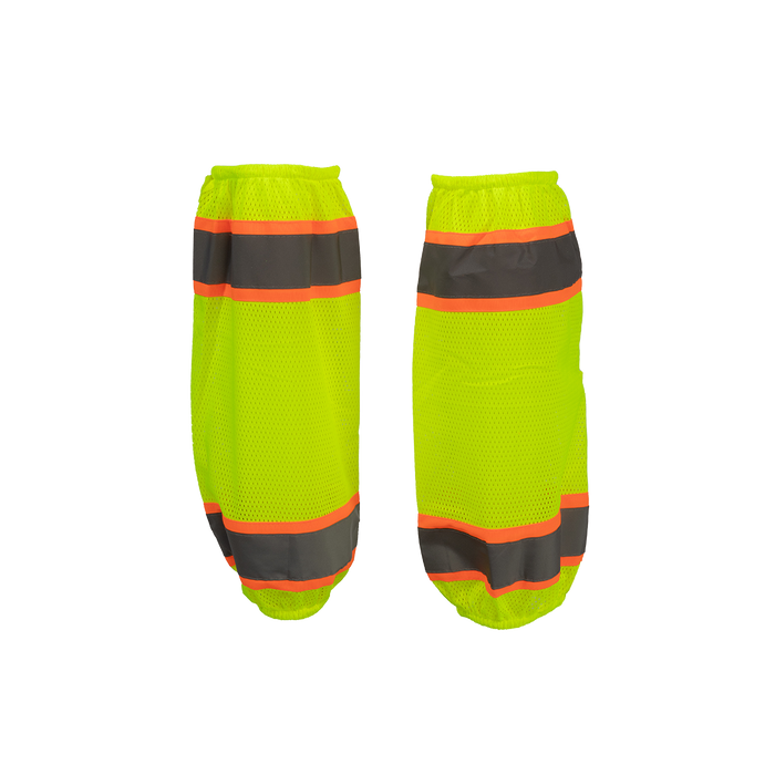 LMGO-CE ANSI Class E Lime Mesh/Orange Contrast Reflective Leggings/Gaiters With Adjustable Velcro Closures