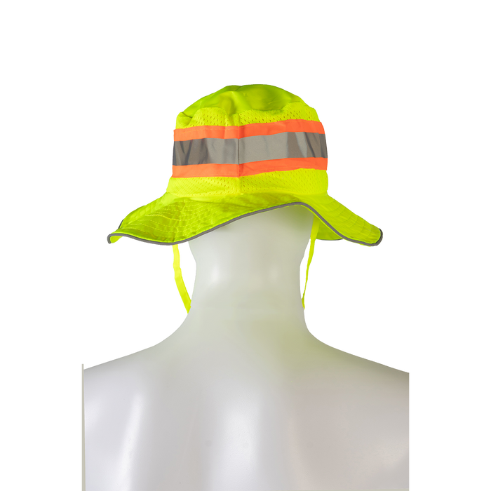 LRH-FB ANSI High Visibility Lime Full Brimmed Ranger Style Hats Sun Bucket Hat