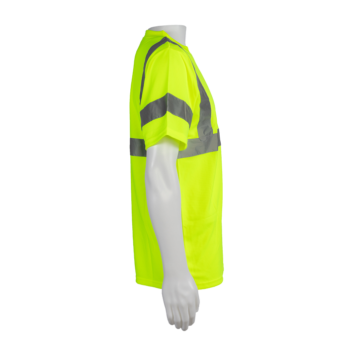 LTS3 ANSI Class 3 High-Vis Lime Birdseye Mesh Short Sleeve T-Shirt