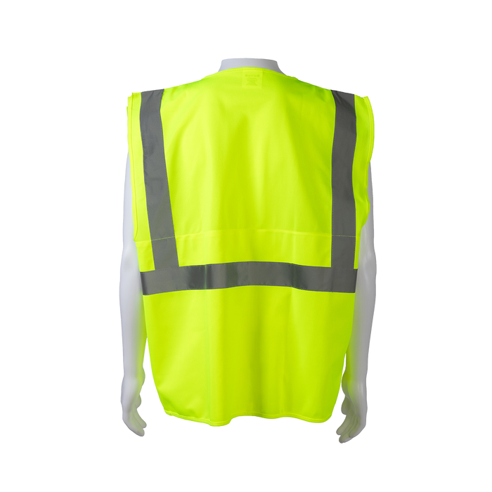 LV2-SUV ANSI Class 2 Deluxe Surveyor’s Safety Vest, Lime Solid