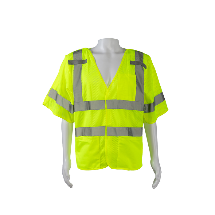 LVM3/OVM3-5PB ANSI 107-2020 Class 3 High-Vis Mesh Breakaway Short Sleeve Vest