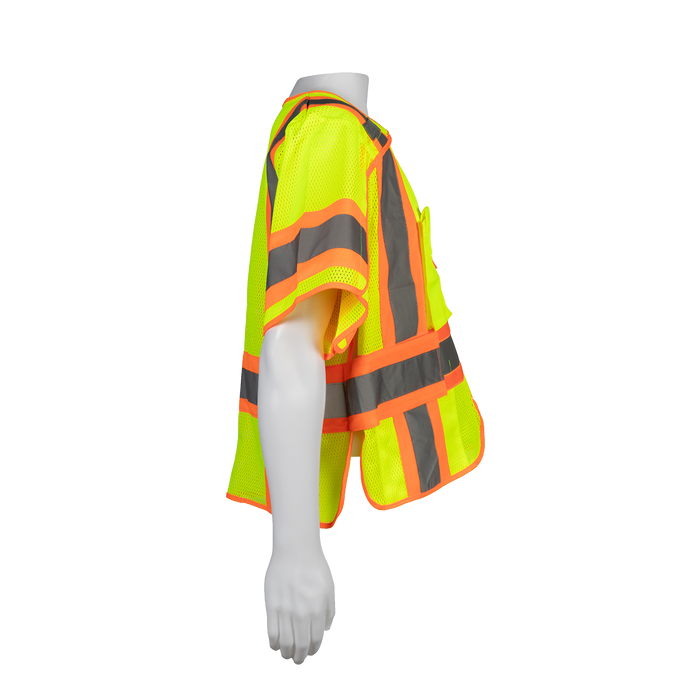 LVM3/OVM3-5PB-CB1 ANSI 107-Class 3 High-Vis Mesh Breakaway Short Sleeve Vest Two Tone Deluxe