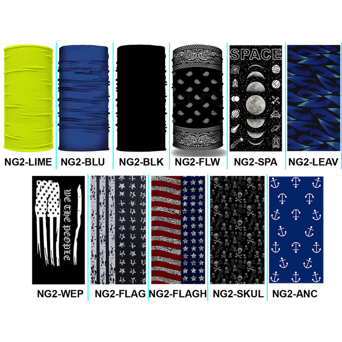 NG2-4.5 OZ. Multi-Functional Bandana Face Mask Neck Gaiter Windproof Seamless Face Cover for Men & Women