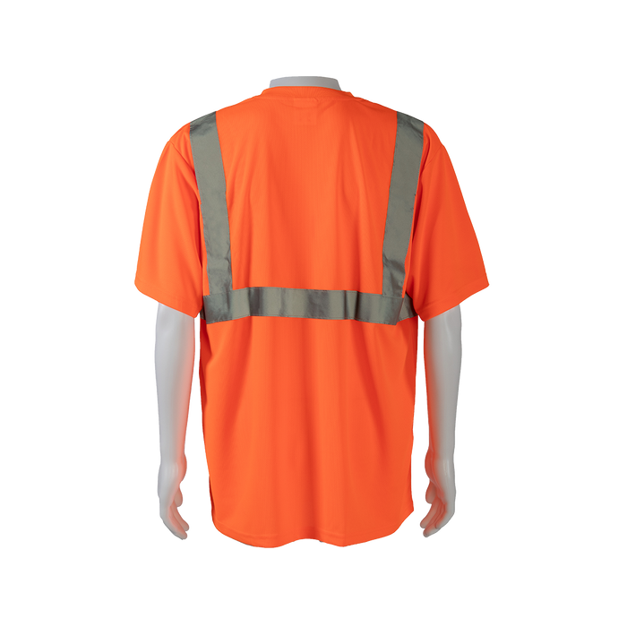 OTS2 ANSI Class 2 High-Vis Orange Birdseye Mesh Short Sleeve T-Shirt