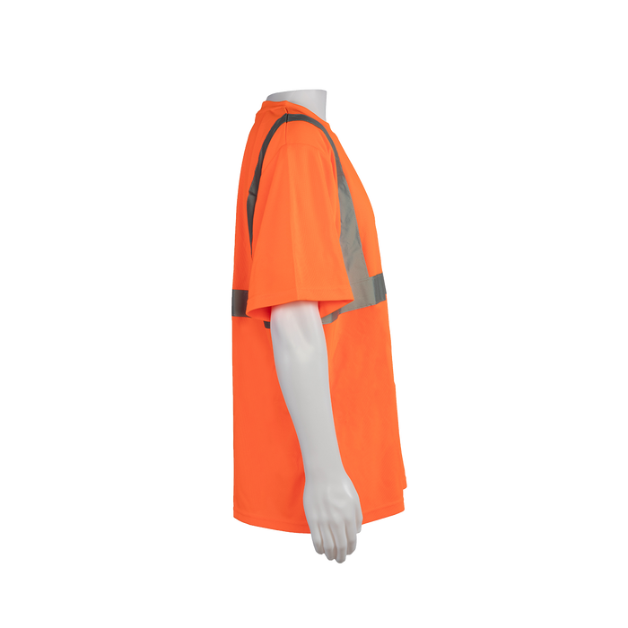 OTS2 ANSI Class 2 High-Vis Orange Birdseye Mesh Short Sleeve T-Shirt