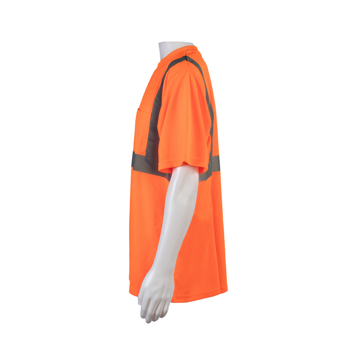 OTS2 ANSI Class 2 High-Vis Orange Birdseye Mesh Short Sleeve T-Shirt