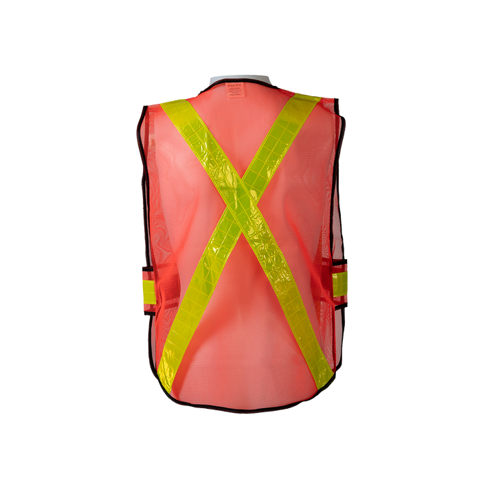 OVM-HGCSA ANSI NON-Rated Orange Mesh Vest With Adjustable Sides & Reflective “X” On Back