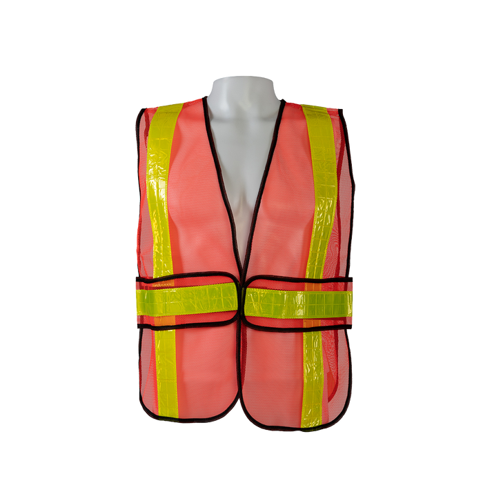 OVM-HGCSA ANSI NON-Rated Orange Mesh Vest With Adjustable Sides & Reflective “X” On Back