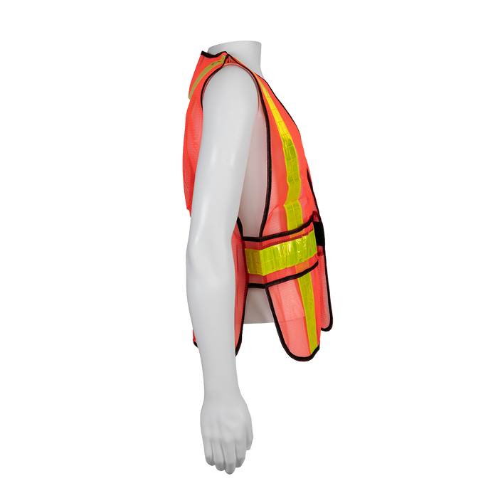 OVM-HGCSA ANSI NON-Rated Orange Mesh Vest With Adjustable Sides & Reflective “X” On Back