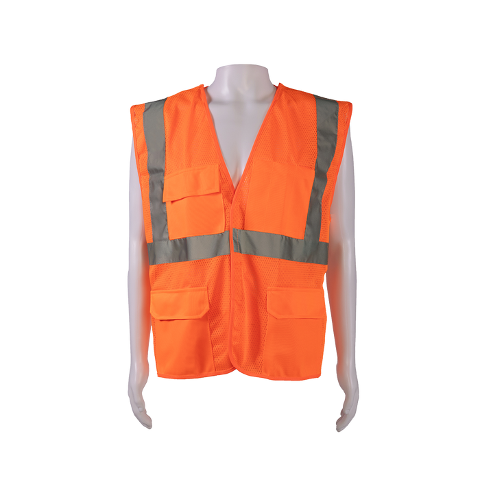 LVM2/OVM2-5PB ANSI 107 Class II Mesh Safety Vest 5-Point Break Away