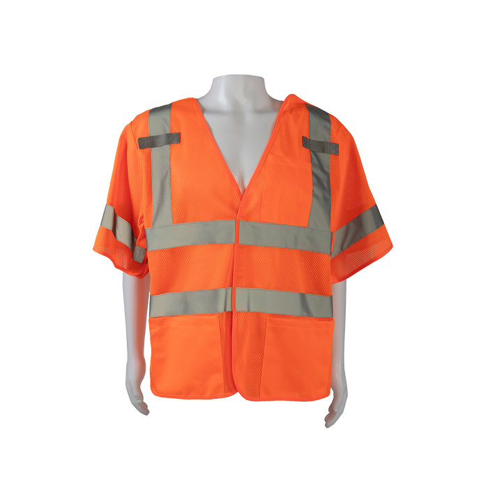 LVM3/OVM3-5PB ANSI 107-2020 Class 3 High-Vis Mesh Breakaway Short Sleeve Vest