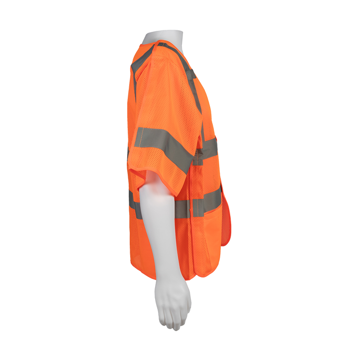 LVM3/OVM3-5PB ANSI 107-2020 Class 3 High-Vis Mesh Breakaway Short Sleeve Vest