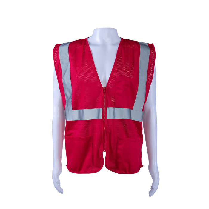 RVM-S1 ANSI NON-Rated Red Mesh Safety Vest for Enhanced Safety & Identification