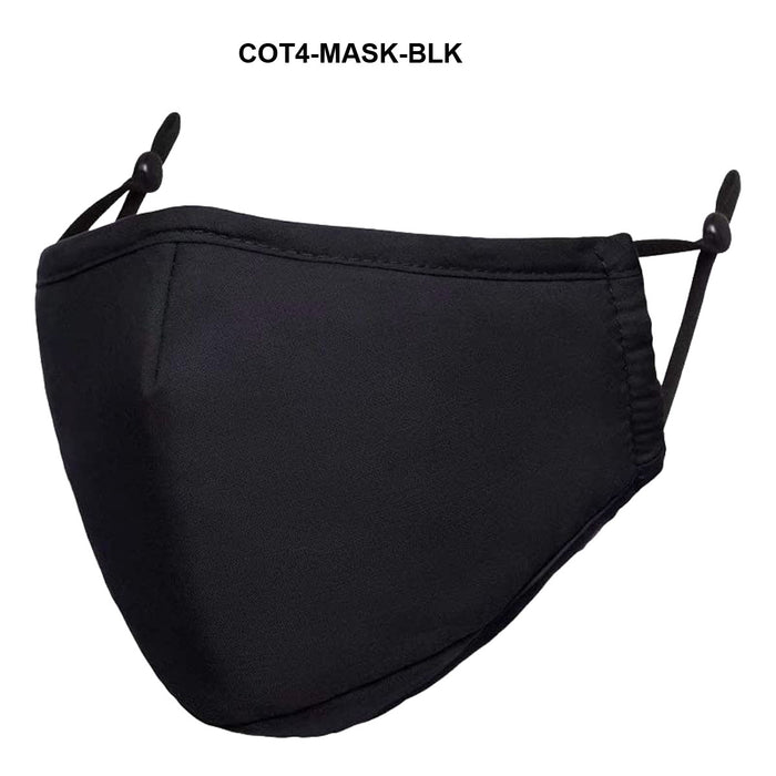 Cot4-Mask 4-Ply Reusable Cotton Mask with Filter Pocket & Adjustable Ear Loops