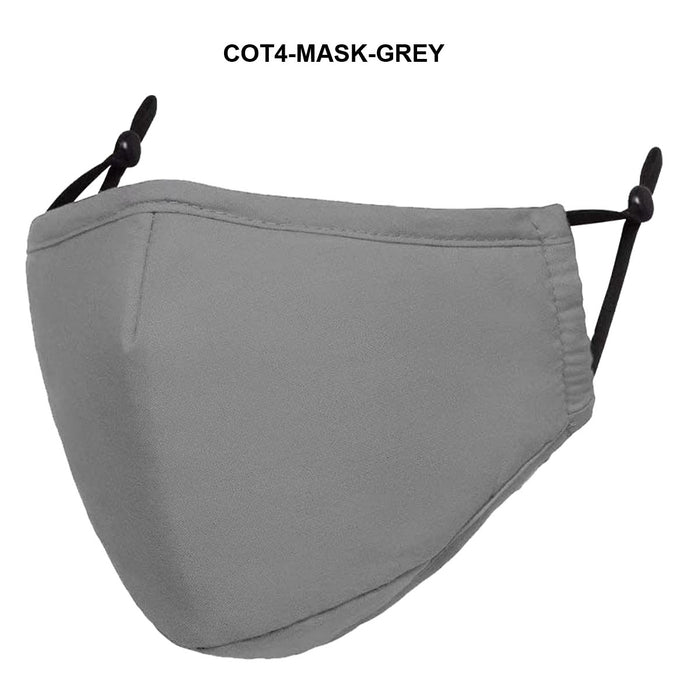 Cot4-Mask 4-Ply Reusable Cotton Mask with Filter Pocket & Adjustable Ear Loops