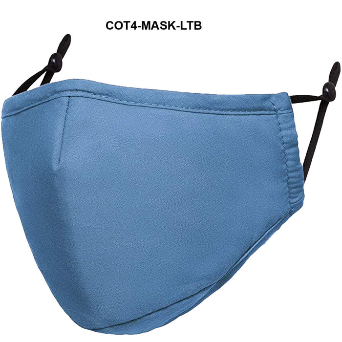 Cot4-Mask 4-Ply Reusable Cotton Mask with Filter Pocket & Adjustable Ear Loops