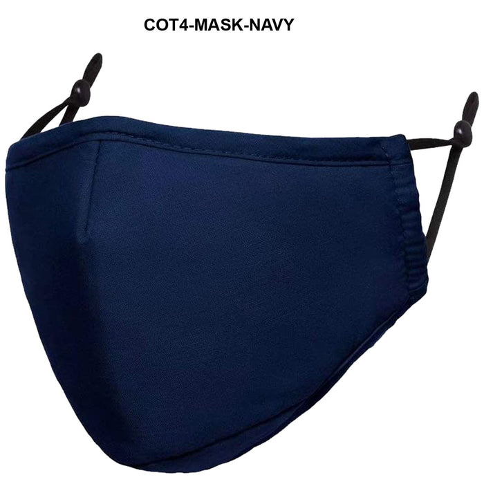 Cot4-Mask 4-Ply Reusable Cotton Mask with Filter Pocket & Adjustable Ear Loops