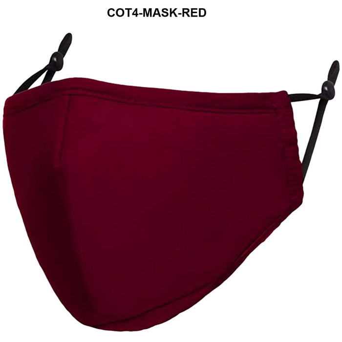 Cot4-Mask 4-Ply Reusable Cotton Mask with Filter Pocket & Adjustable Ear Loops