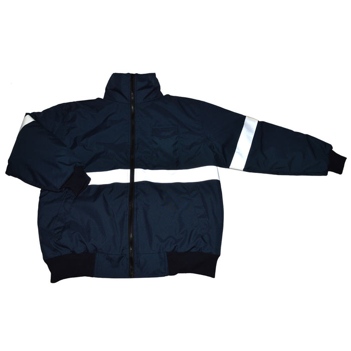 NVBJ-S1 Enhanced Visibility Navy Blue Quilted Bomber Jacket