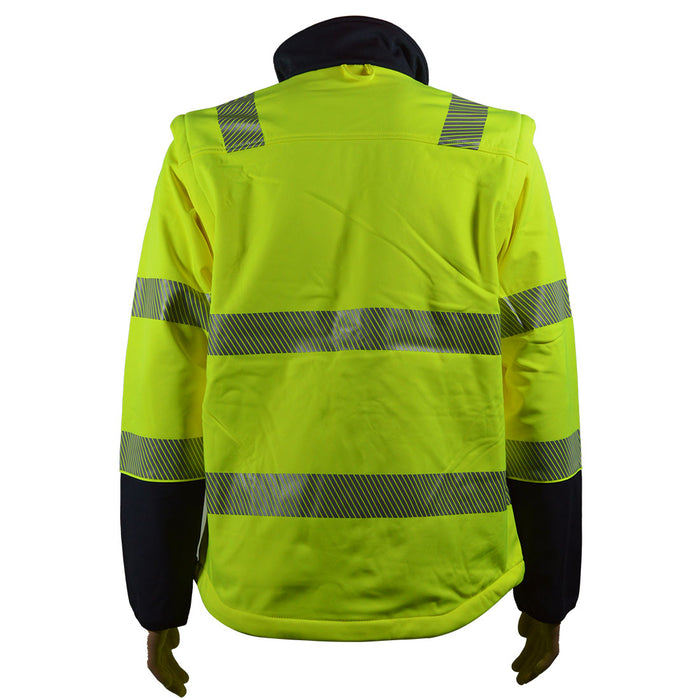 SOFT SHELL JACKET, ANSI CLASS 3, HIGH-VIS LIME OR ORANGE