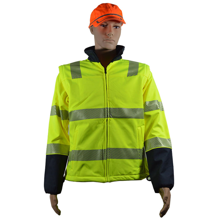 SOFT SHELL JACKET, ANSI CLASS 3, HIGH-VIS LIME OR ORANGE