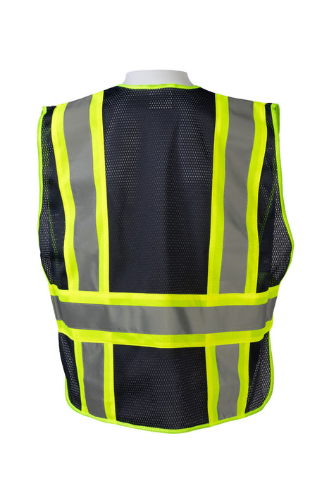 BLVM-PSV ANSI Type O Class 1 Navy Blue Mesh / Lime Green Contrast Expandable Breakaway Vest