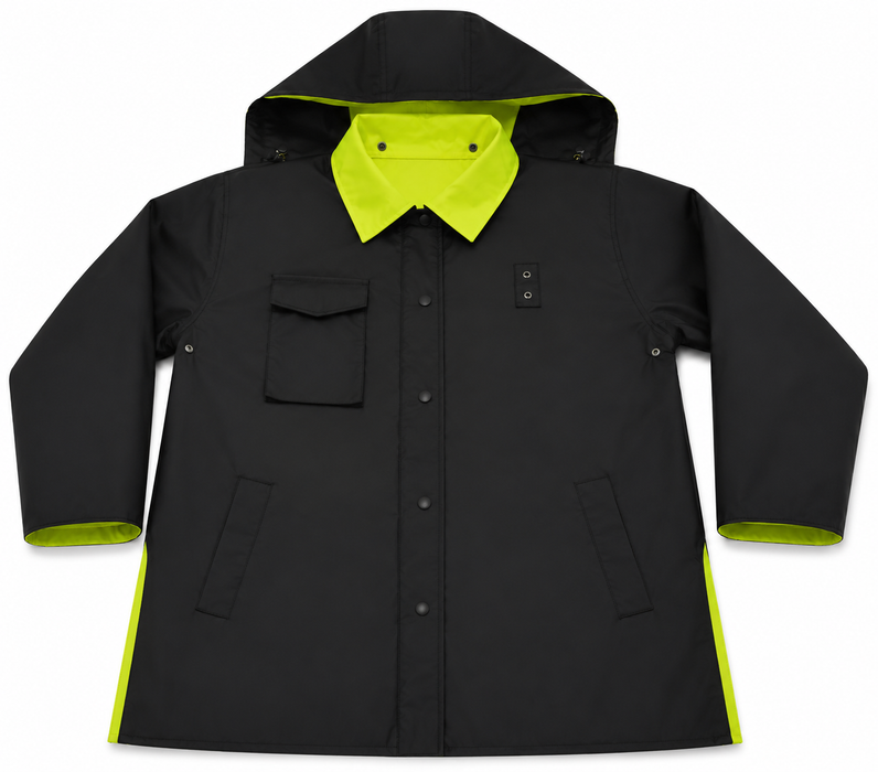 LBPJRV34-C3 ANSI Class 3 Waterproof Lime/ Black Reversible Hip Length Raincoat
