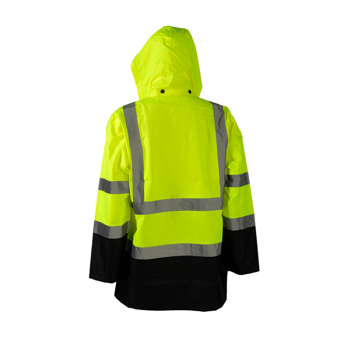 LBRJK-C3 ANSI/ISEA Class 3 Lime/Black Waterproof Rain Jacket