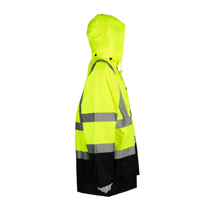 LBRJK-C3 ANSI/ISEA Class 3 Lime/Black Waterproof Rain Jacket