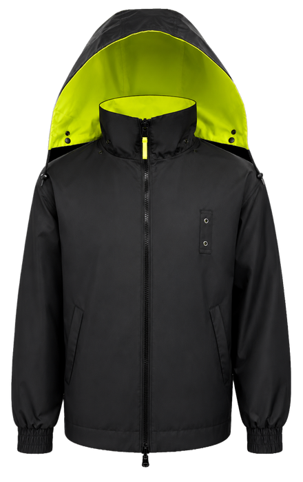 LBRVBJ29-C3 ANSI Class 3 Lime/Black Reversible Light Weight Waterproof Bomber Rain Jacket