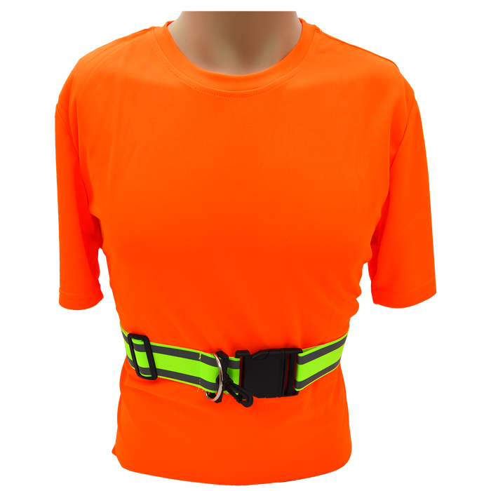 Petra Roc LHV-Belt High-Vis Lime Reflective Elastic Safety Belt with Quick-Release Buckle for Walking, Running, Biking & Outdoor Visibility
