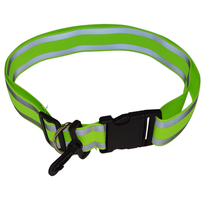 Petra Roc LHV-Belt High-Vis Lime Reflective Elastic Safety Belt with Quick-Release Buckle for Walking, Running, Biking & Outdoor Visibility