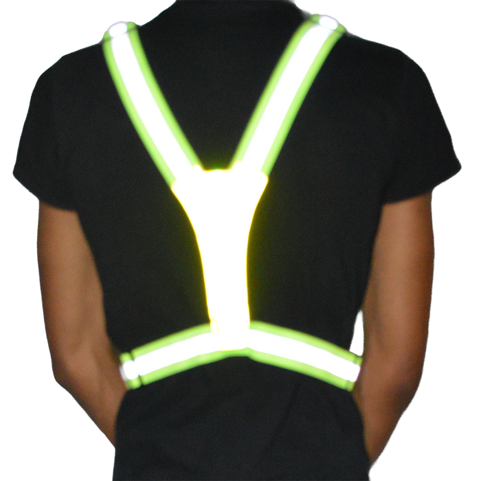 Petra Roc LHV-LEDVEST High Visibility Lime Reflective Safety Vest with Elastic & Adjustable Design and Built In LED Lighting for Outdoor Activities