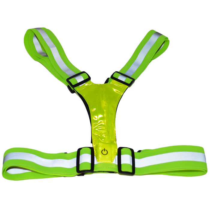 Petra Roc LHV-LEDVEST High Visibility Lime Reflective Safety Vest with Elastic & Adjustable Design and Built In LED Lighting for Outdoor Activities