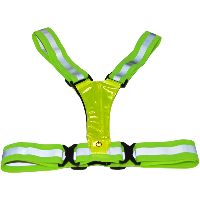 Petra Roc LHV-LEDVEST High Visibility Lime Reflective Safety Vest with Elastic & Adjustable Design and Built In LED Lighting for Outdoor Activities
