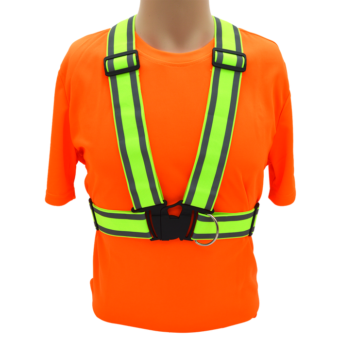 Petra Roc LHV-VEST High-Vis Lime Reflective Elastic Safety Vest with Quick-Release Buckle for Walking, Running, Biking & Outdoor Visibility