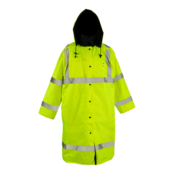 LRC 48RV C3 ANSI Class 3 Lime Black Reversible Waterproof 48 Long Ra Petra Roc Hi Vis SafetyWear