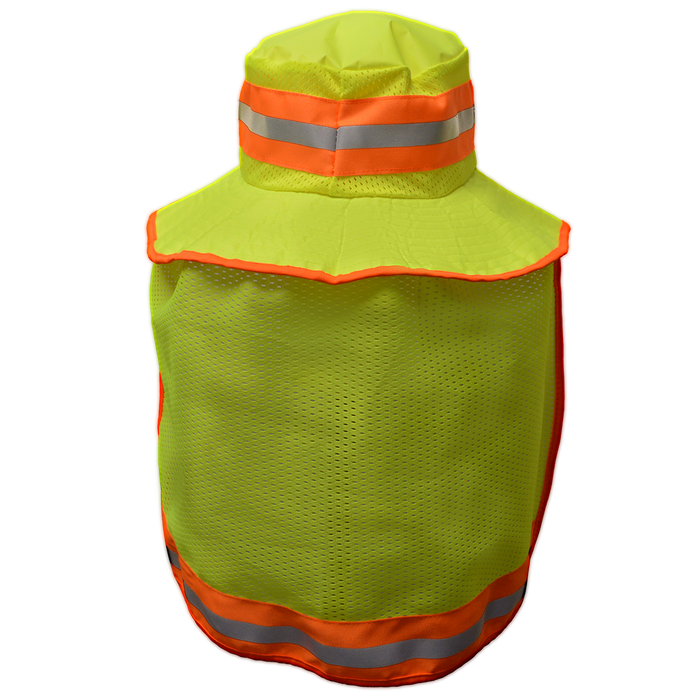 LRH/ORH-FBNS High Visibility Reflective Sun Bucket Hat Full Brimmed Ranger Hat Mesh Neck Shade