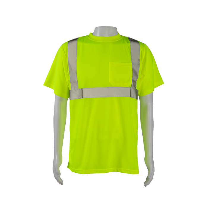 LTS2 ANSI Class 2 High-Vis Lime Birdseye Mesh Short Sleeve T-Shirt