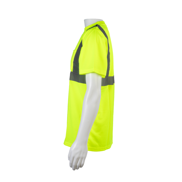 LTS2 ANSI Class 2 High-Vis Lime Birdseye Mesh Short Sleeve T-Shirt