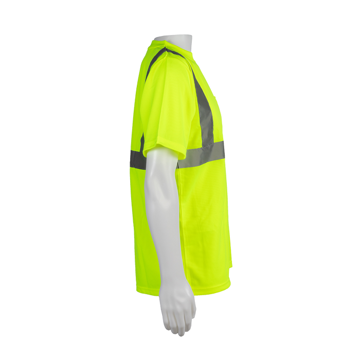 LTS2 ANSI Class 2 High-Vis Lime Birdseye Mesh Short Sleeve T-Shirt