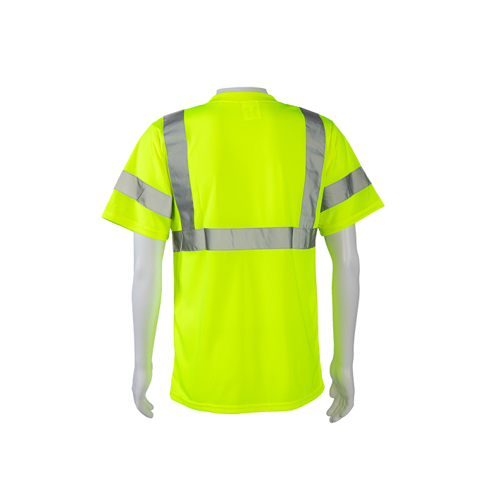 LTS3 ANSI Class 3 High-Vis Lime Birdseye Mesh Short Sleeve T-Shirt