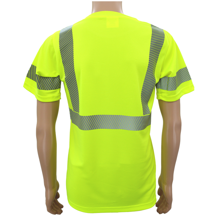 LTS3/OTS3-NEW ANSI Class 3 High-Vis Birdseye Mesh Short Sleeve T-Shirt With Segmented Reflective Tapes