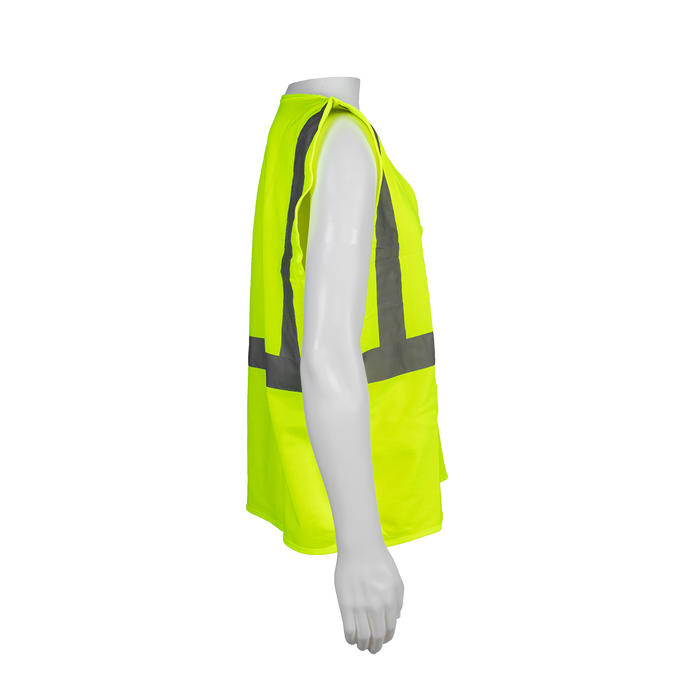 LV2-EC ANSI/ISEA 107-2020 CLASS 2 Economy Lime Solid Safety Vests Hook & Loop Closure