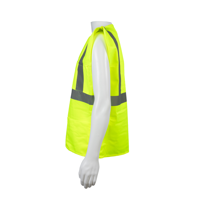 LV24 LIME SOLID ANSI CLASS II 4-Pocket Safety Vests