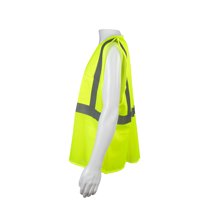 LVM2-CB0 ANSI/ISEA 107-2020 CLASS 2 LIME MESH Safety Vest Zipper Closure