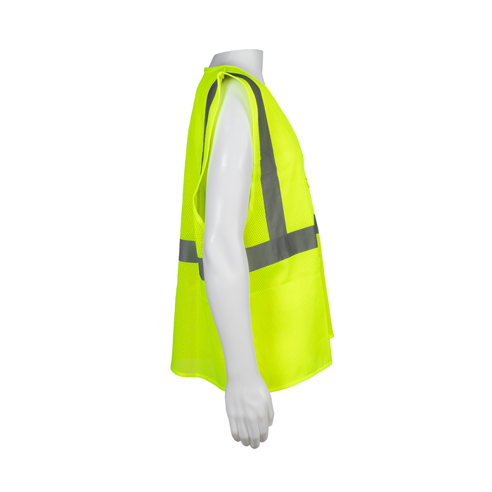 LVM2-CB0 ANSI/ISEA 107-2020 CLASS 2 LIME MESH Safety Vest Zipper Closure